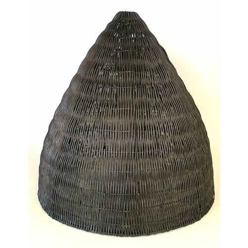 Black Rattan Light Shade - Large