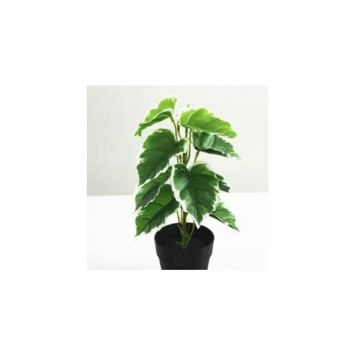 Artificial Begonia Bush with 12 Leaves - 30cm