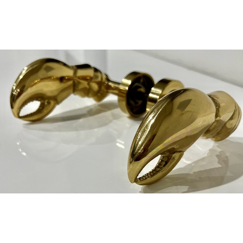 Brass Lobster Door Handle Set 