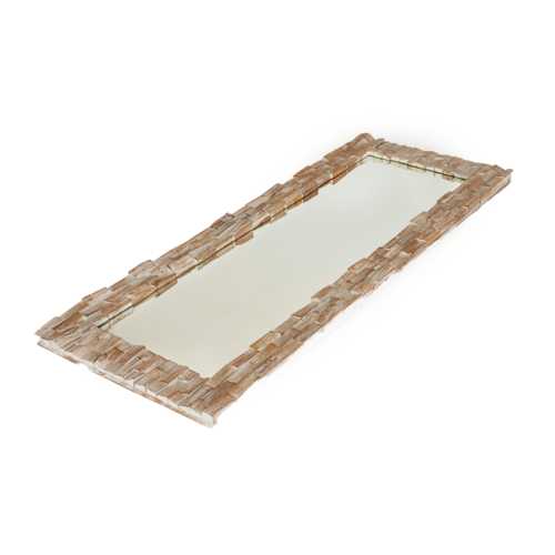 White Wash Teak Mirror Large