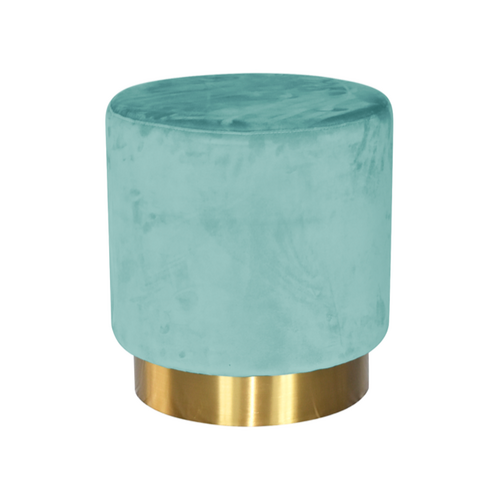 Mia Round Velvet Ottoman - Light Green CC-62