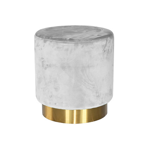 Mia Round Velvet Ottoman -Grey CC-25