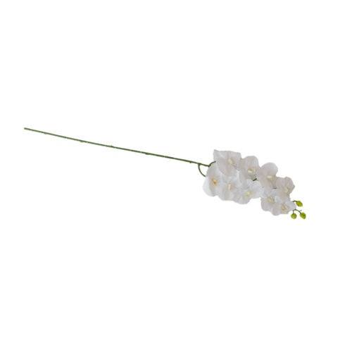 Artificial Single Orchid Stem - White