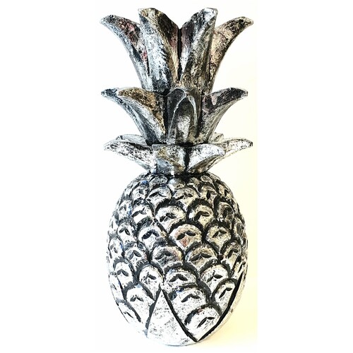 Hand Carved Wooden Decorative Pineapple Black- XX Large