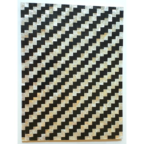 Mother of Pearl Placemat 40cm L x 30cm W - Black & White