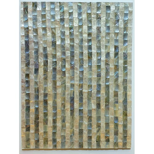 Mother of Pearl Placemat 40cm L x 30cm W - Grey & White