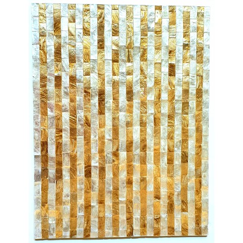 Mother of Pearl Placemat 40cm L x 30cm W - White & Gold