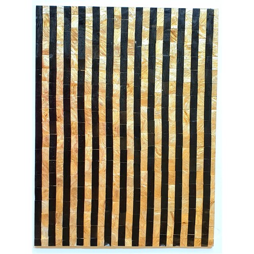 Mother of Pearl Placemat 40cm L x 30cm W - Gold & Black Lines