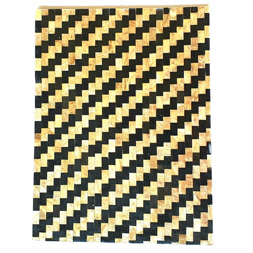 Mother of Pearl Placemat 40cm L x 30cm W - Gold & Black 