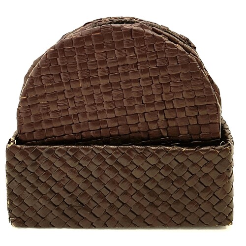 Pandan Woven Round Coaster Brown