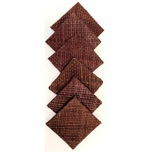 Pandan Woven Square Coaster Set of 6 - Brown