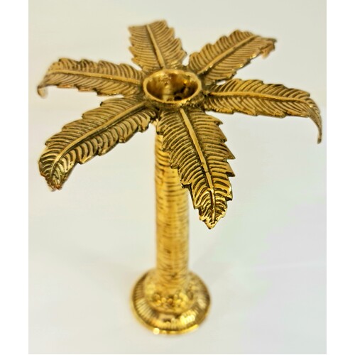 The Canary Palm Tree Brass Candle Stick Holder - Small