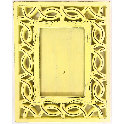 Spiral Yellow Wood Picture Frame