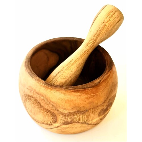 Teak Mortar and­ Pestle - 10cm