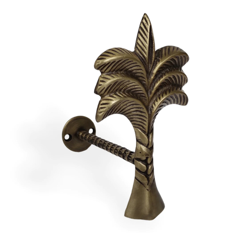 Palm Tree Brass Curtain Holdback