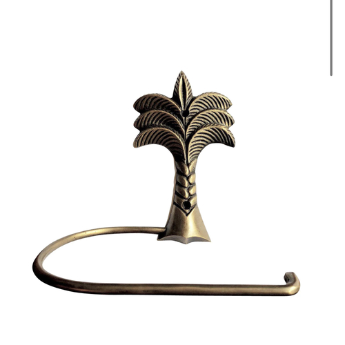 Brass Palm Tree Toilet Roll Holder 