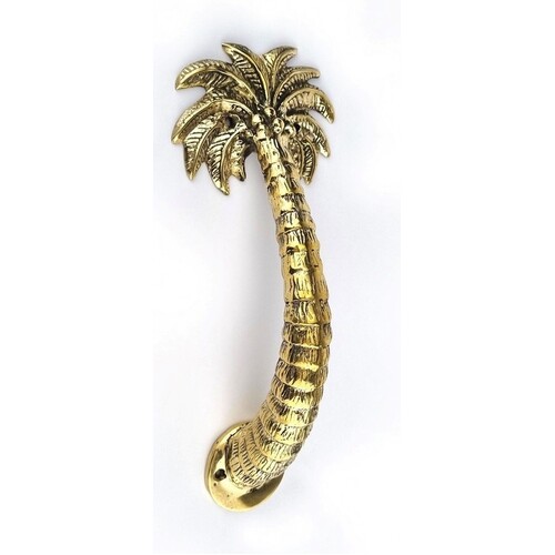 Brass Coconut Palm Door Handle - Vintage Style