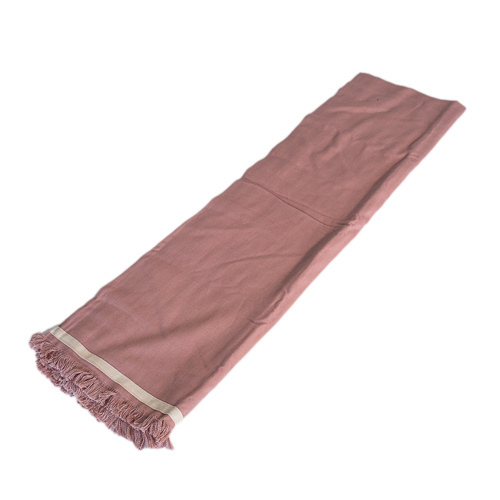 Rose Pink Cotton Throw Blanket With Cream Taping