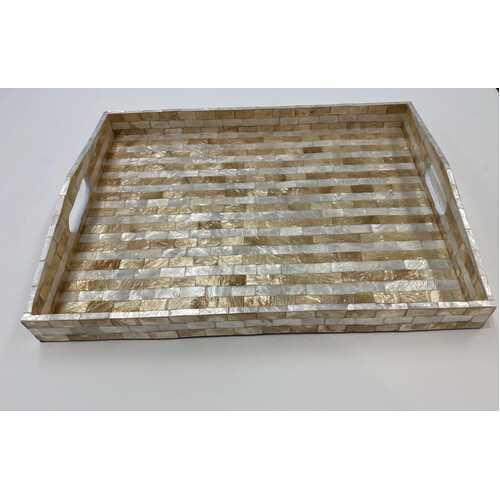 Mother of Pearl Rectangle Serving Tray - Large
